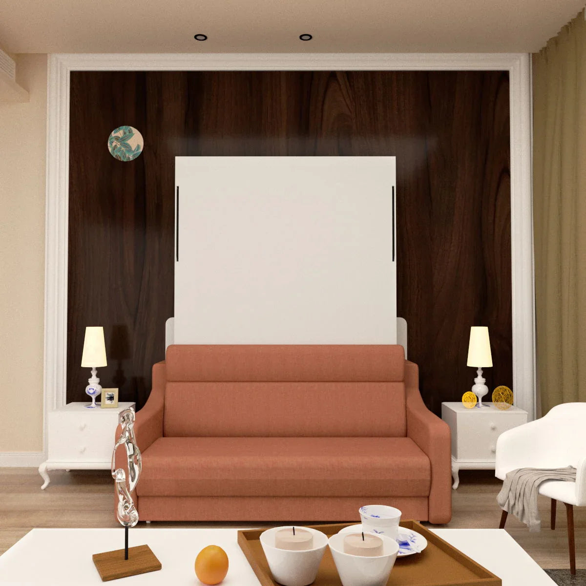 Morden Design Sleeper Sofa (Murphy Bed Design) - Orange - Furniture Home Direct