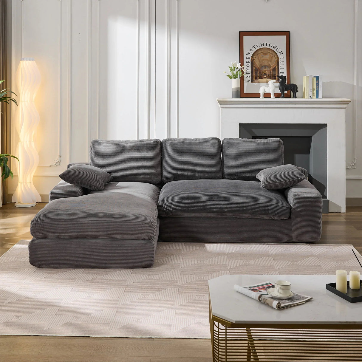 Modern Minimalist Modular Sectional Sofa Set, Upholstered Sleeper Couch - Furniture Home Direct