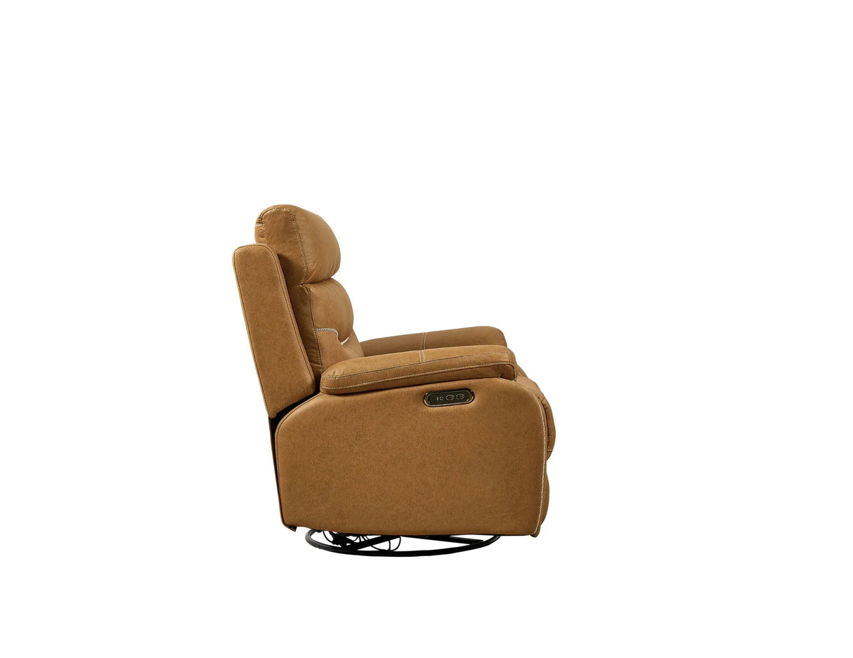 Dual Okin Motor Rocking And 240° Swivel Single Sofa Seat Recliner Chair Infinite Position, Head Rest With Power Function - Furniture Home Direct
