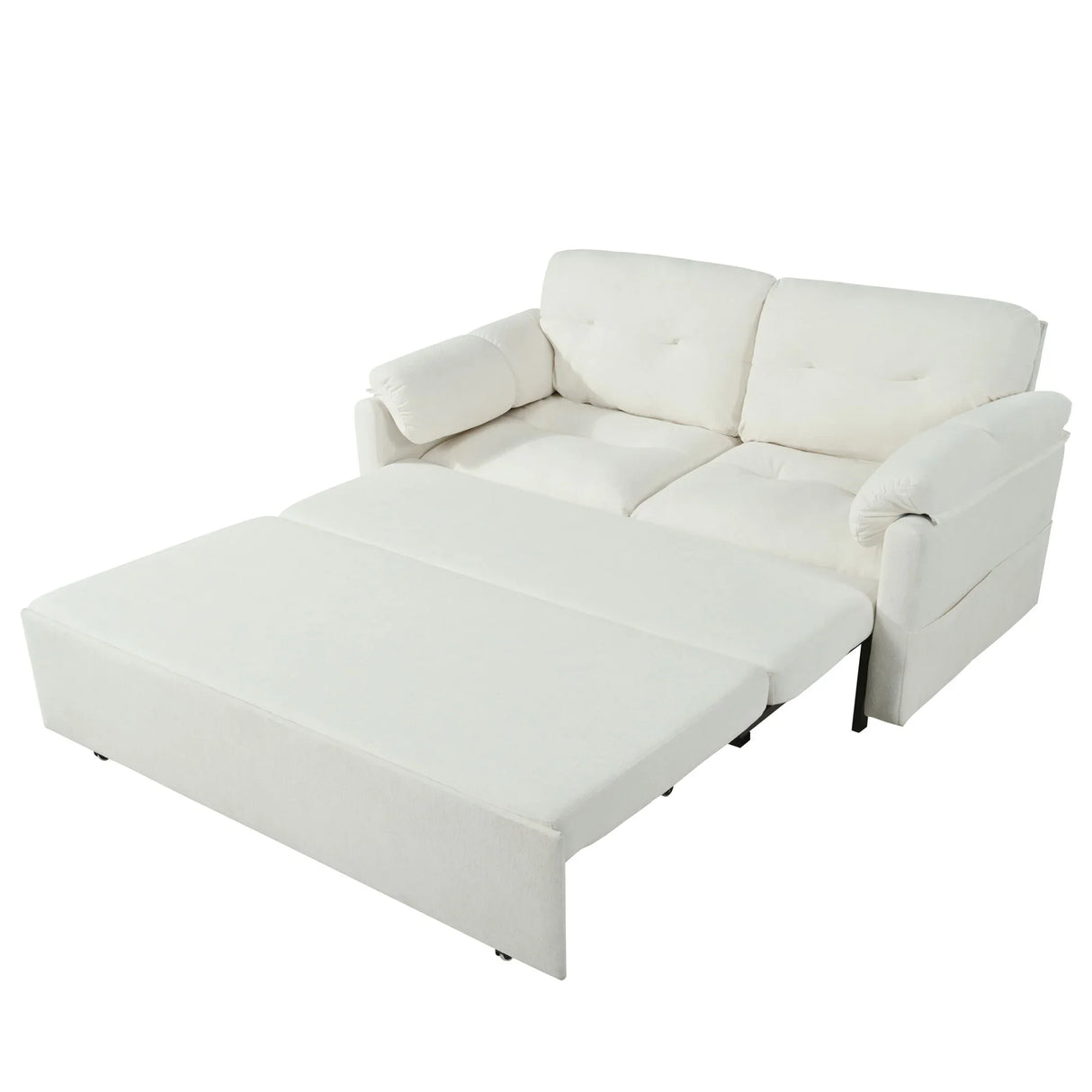 Modern Convertible Sleeper Sofa Bed With Pull-Out Queen Design, Side Storage & Thick Cushions - Furniture Home Direct
