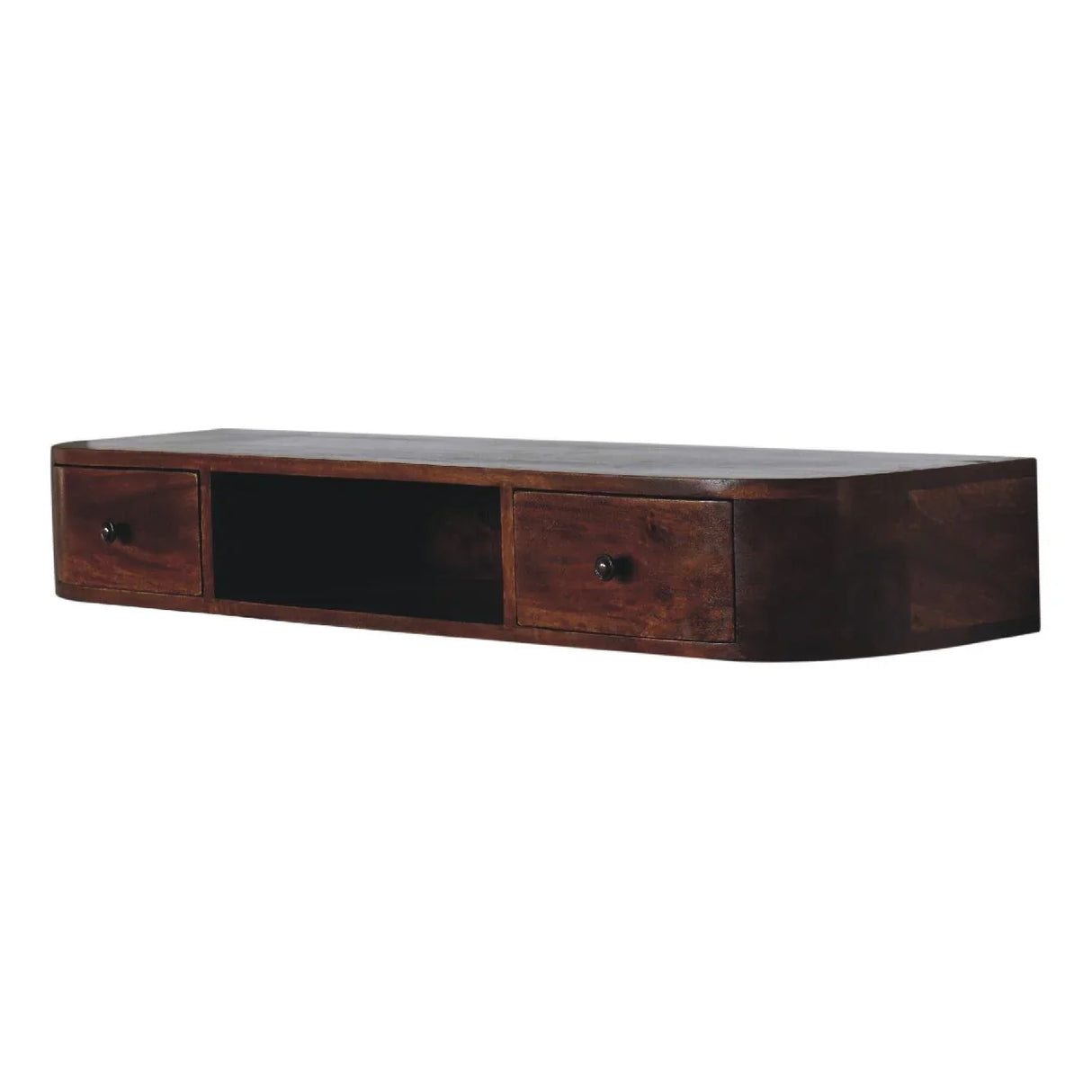 Lunar - 2 Drawer Floating Console - Chestnut - Furniture Home Direct