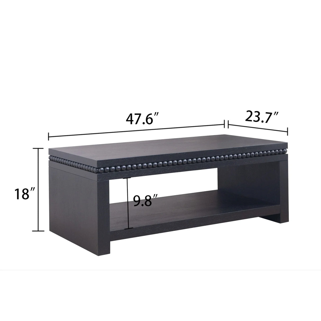 Modern Coffee Table With Beaded Trim - Furniture Home Direct