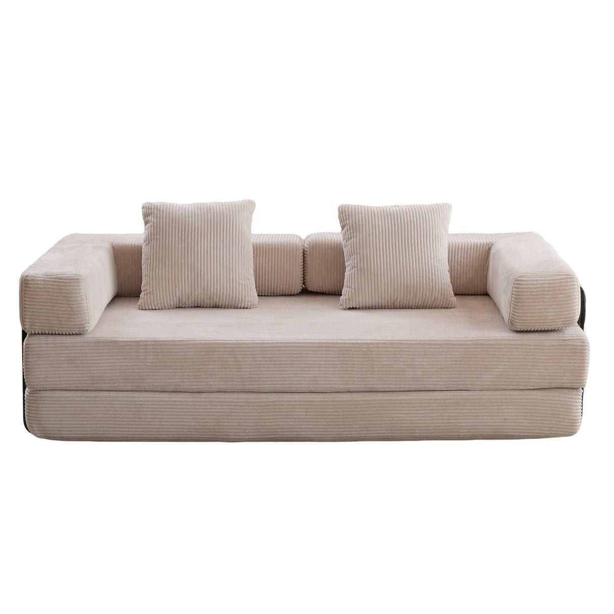 Floor Couch, Convertible Floor Sofa Bed With Pillow Back Support Armrest - Furniture Home Direct