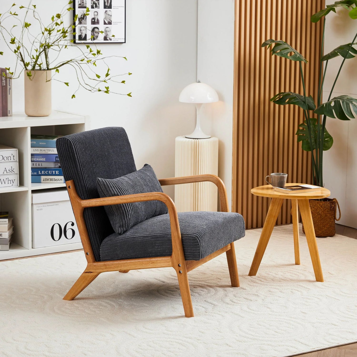 Accent Arm Chair With Pillow Upholstered - Furniture Home Direct