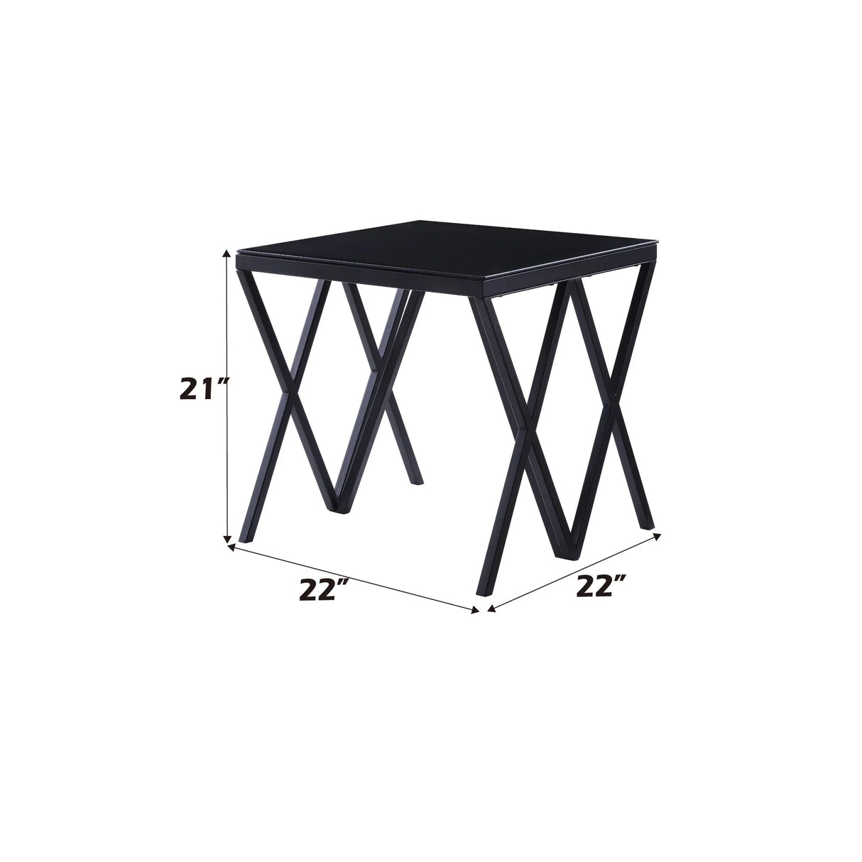 Magenta - Glass Top End Table - Black - Furniture Home Direct