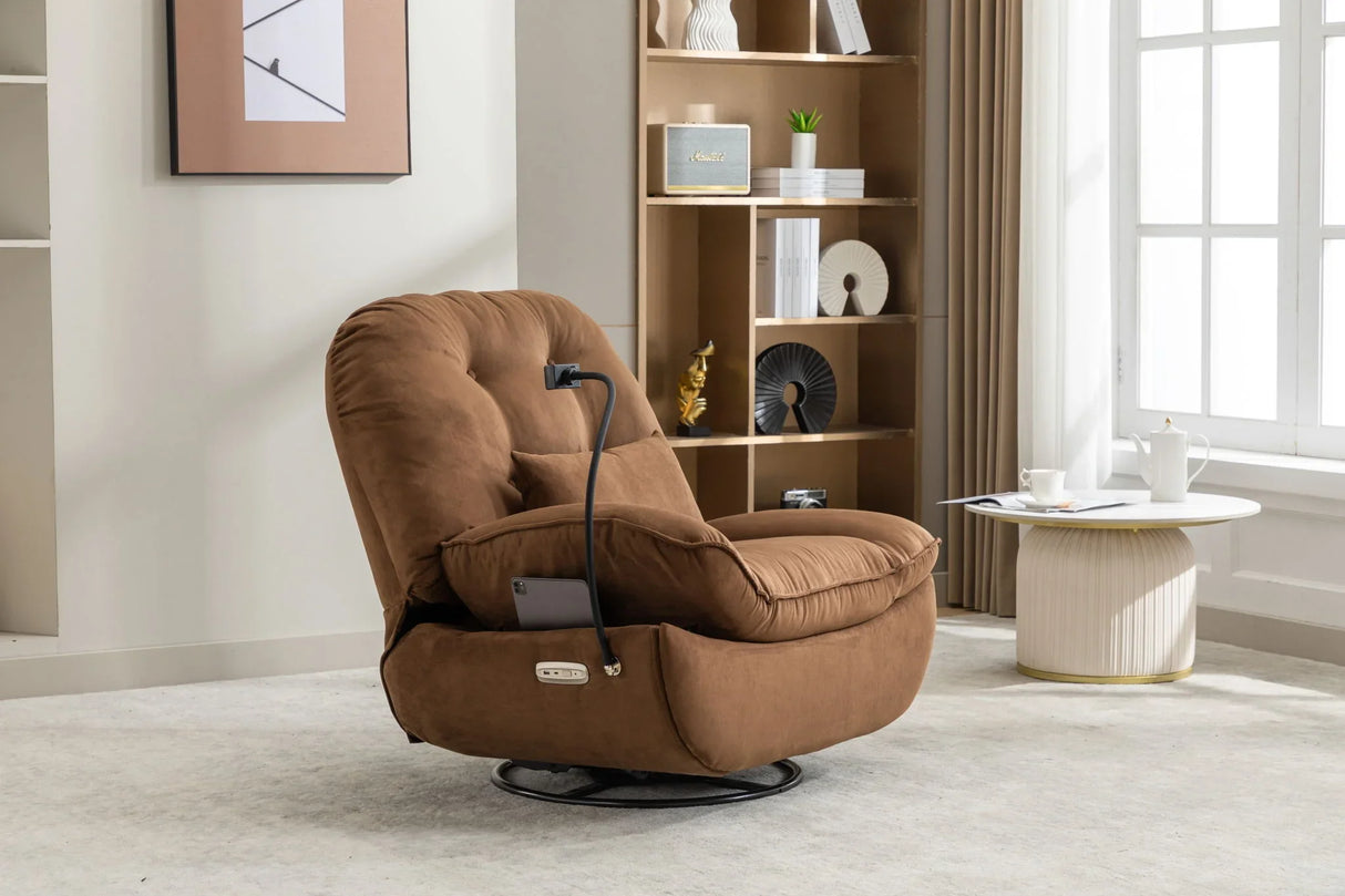 Power Recliner Swivel Glider USB Charger With Bluetooth Music Player, Sleep, Working, Game And Leisure - Furniture Home Direct