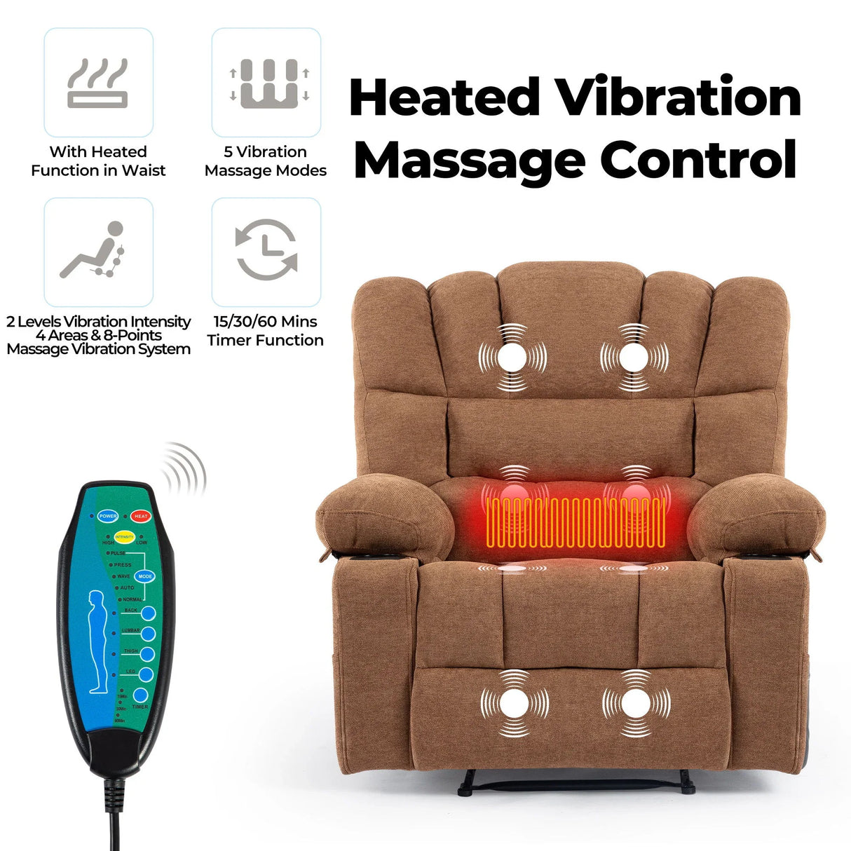 Massage Recliner Chair Sofa With Heating Vibration - Furniture Home Direct