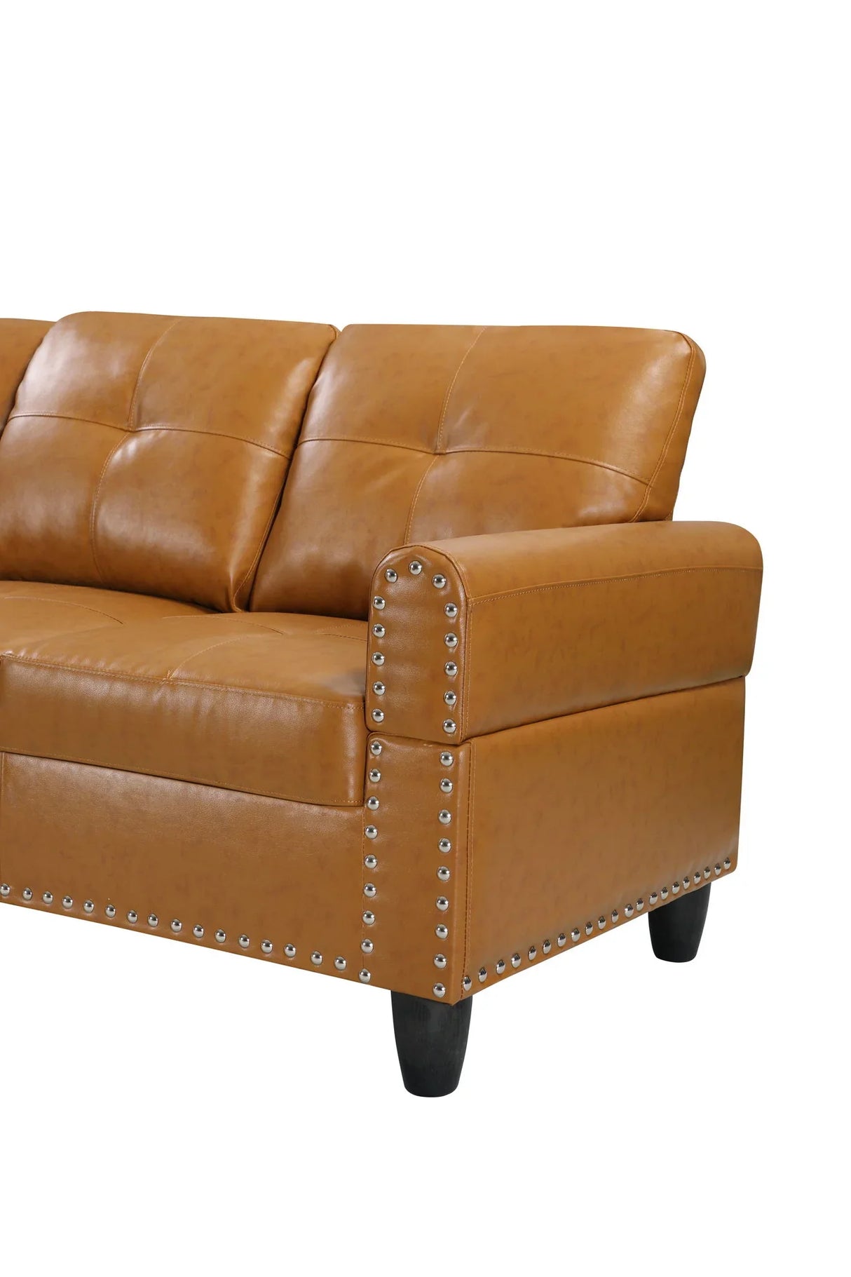 Irine - Faux Leather Sectional Sofa With Ottoman - Furniture Home Direct