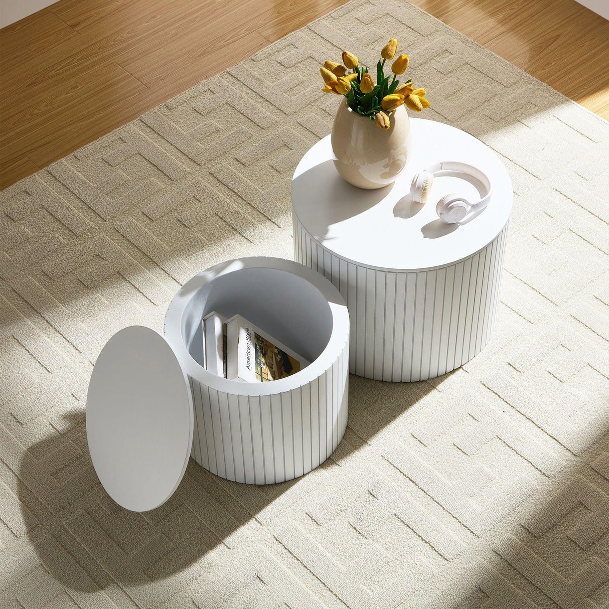 Handcrafted Nested Table Set, 2 Pieces - Furniture Home Direct