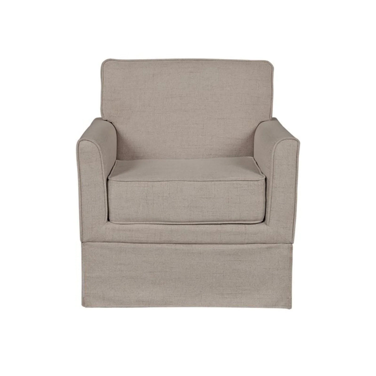 Timeless Slipcover Accent Armchair With Track Arm Silhouette Upholstered - Light Brown - Furniture Home Direct