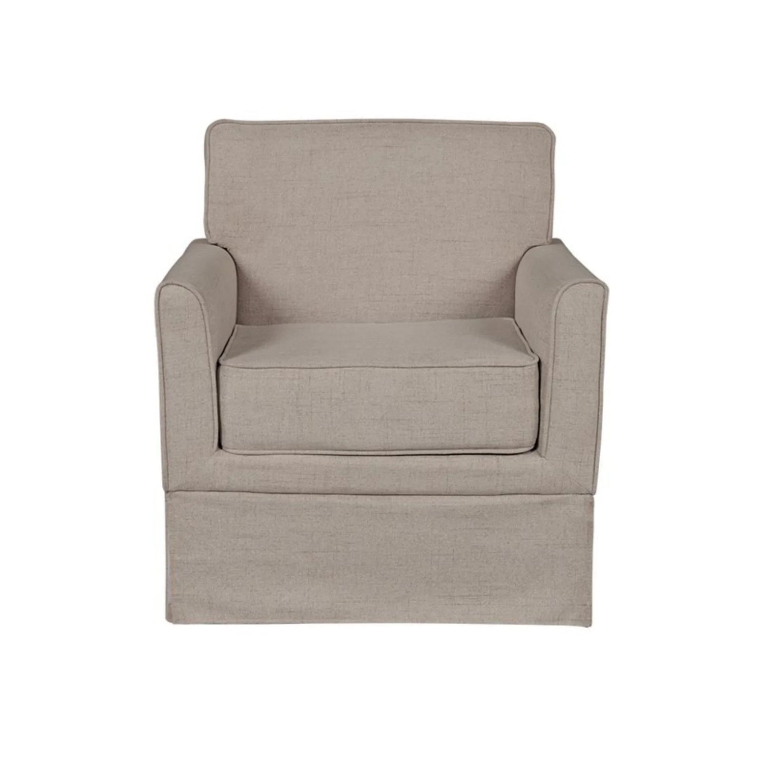 Timeless Slipcover Accent Armchair With Track Arm Silhouette Upholstered - Light Brown - Furniture Home Direct