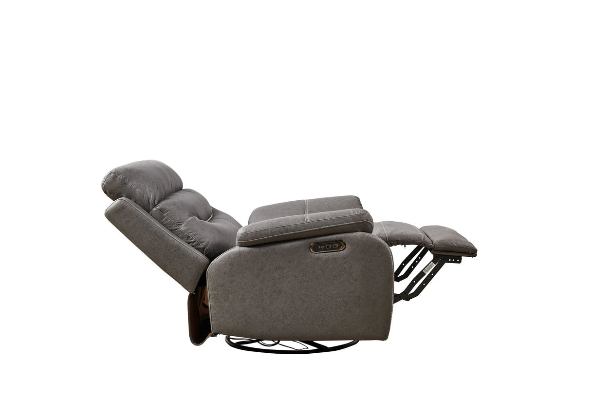 Dual Okin Motor Rocking And 240° Swivel Single Sofa Seat Recliner Chair Infinite Position, Head Rest With Power Function - Furniture Home Direct