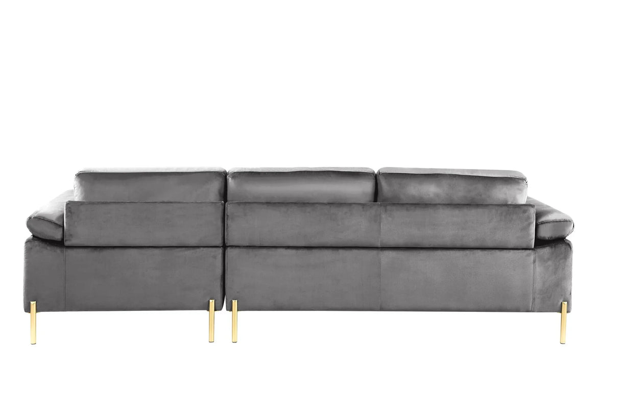 Shannon - Velvet Sectional Sofa With Chaise - Furniture Home Direct