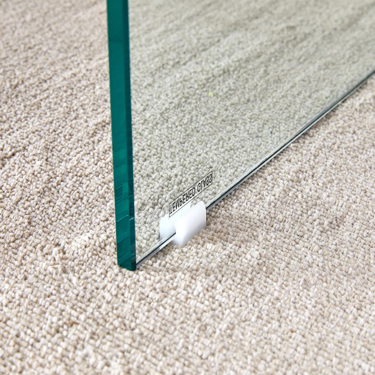 Coffee Table Faux Wood Top Glass Legs Modern Walnut - Furniture Home Direct