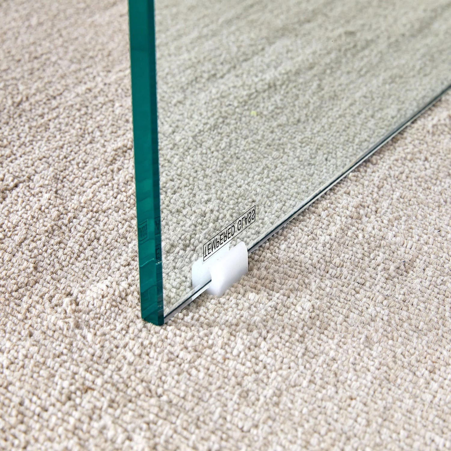 Coffee Table Faux Wood Top Glass Legs Modern Walnut - Furniture Home Direct