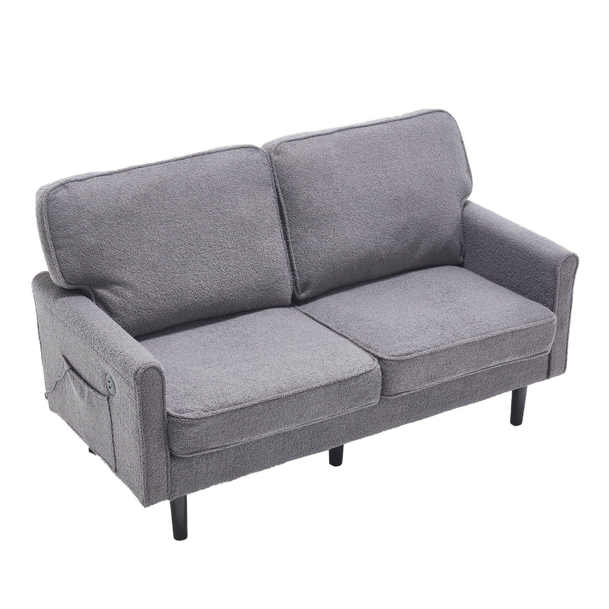 Mid Century Modern Loveseat Sofa With USB Ports, Removable Pillow Cover - Furniture Home Direct