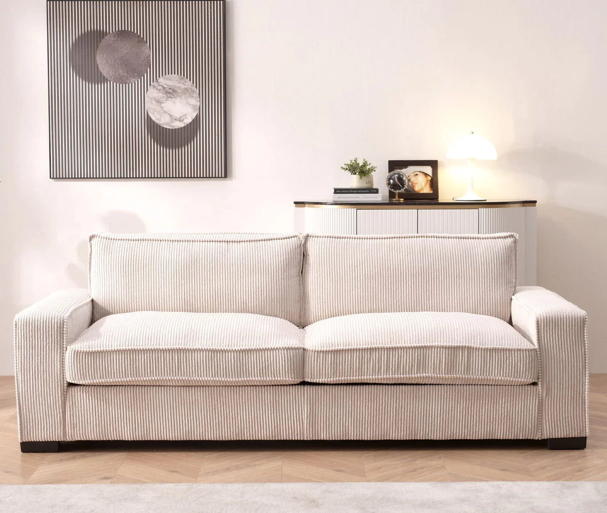 Luxe - Corduroy Sofa With Sleek Design, Spacious And Comfortable 3 Seater Couch - Furniture Home Direct