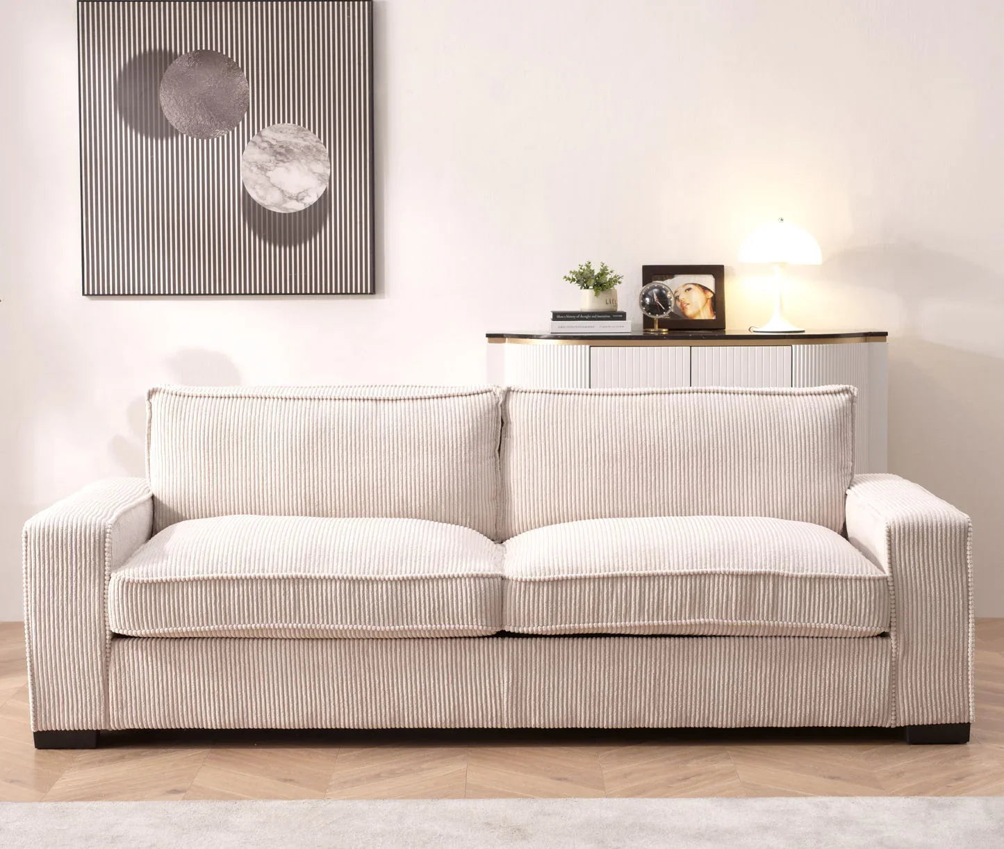 Luxe - Corduroy Sofa With Sleek Design, Spacious And Comfortable 3 Seater Couch - Furniture Home Direct