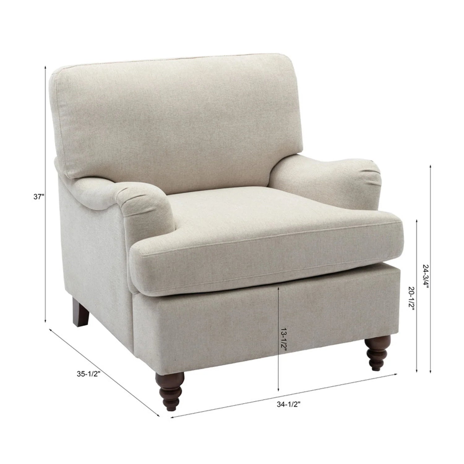 Candor - Arm Chair With English Roll Arms - Furniture Home Direct