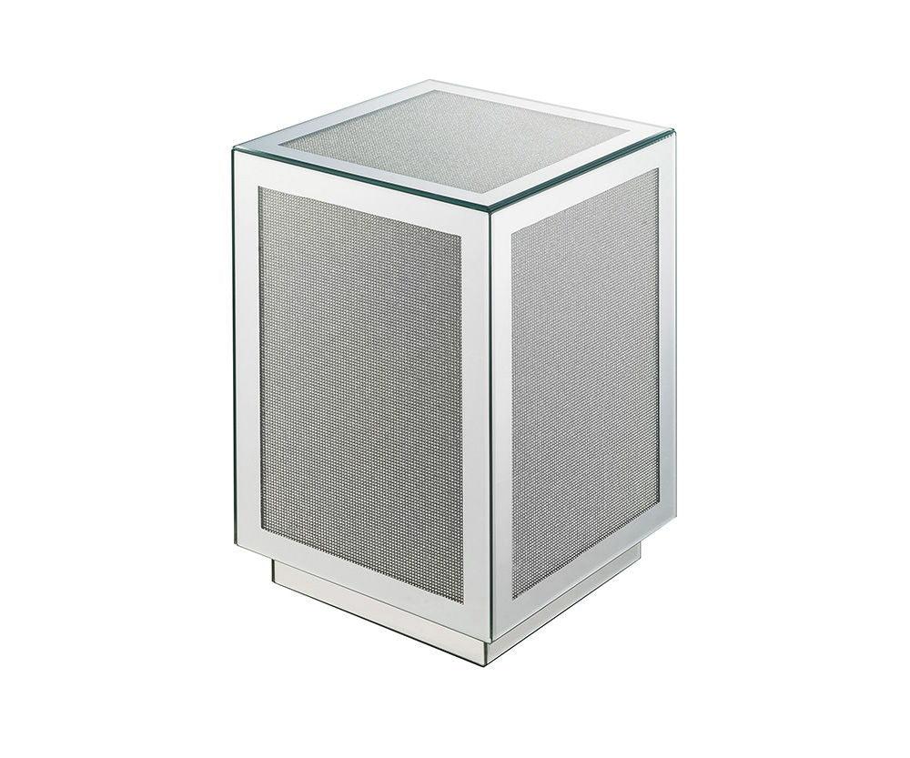 Noralie - Mirrored Faux Dimaonds Accent Table - Silver - Furniture Home Direct