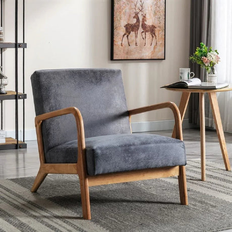 Classic Mid-Century Modern Accent Chairs, Open Framed Armchair With Cushioning - Furniture Home Direct