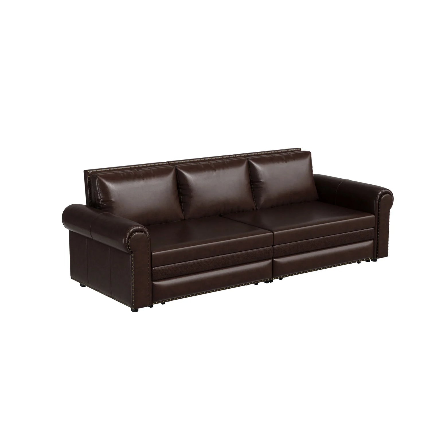 Pull Out Sofa Bed 3 In 1 Velvet Convertible Sleeper Sofa With Nailhead Trim & Rolled Arm, Multi Functional - Furniture Home Direct