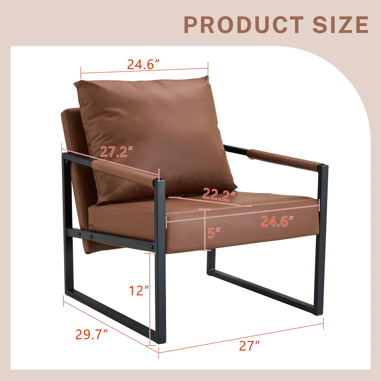 Classic Leather And Metal Frame Sofa, Ergonomically Designed, A Perfect Blend Of Modern And Industrial Styles - Furniture Home Direct