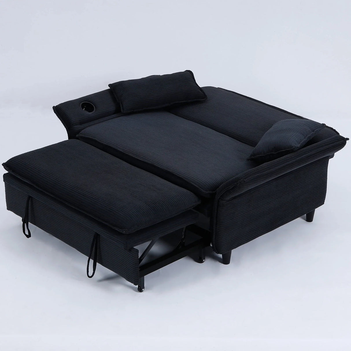 Modern Fabric Multi-Functional Sofa Bed With Adjustable Armrests And Backrests - Furniture Home Direct