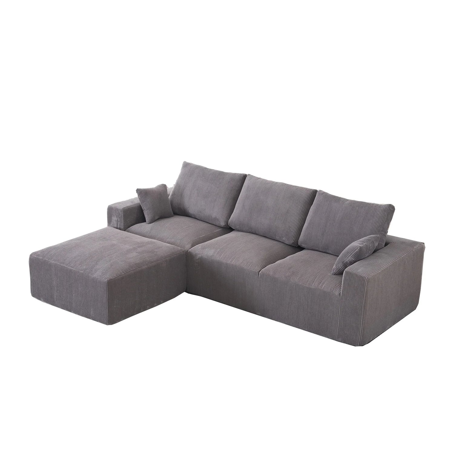 Modular Sectional Sofa With Ottoman, USB And Type C Charger, Petal Armrest Design - Furniture Home Direct