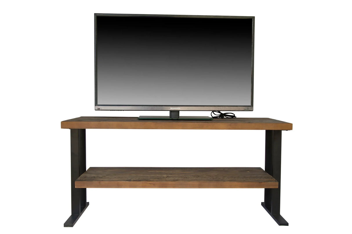 Media Console Table With One Shelf To Your Home Decor - Natural / Black - Furniture Home Direct