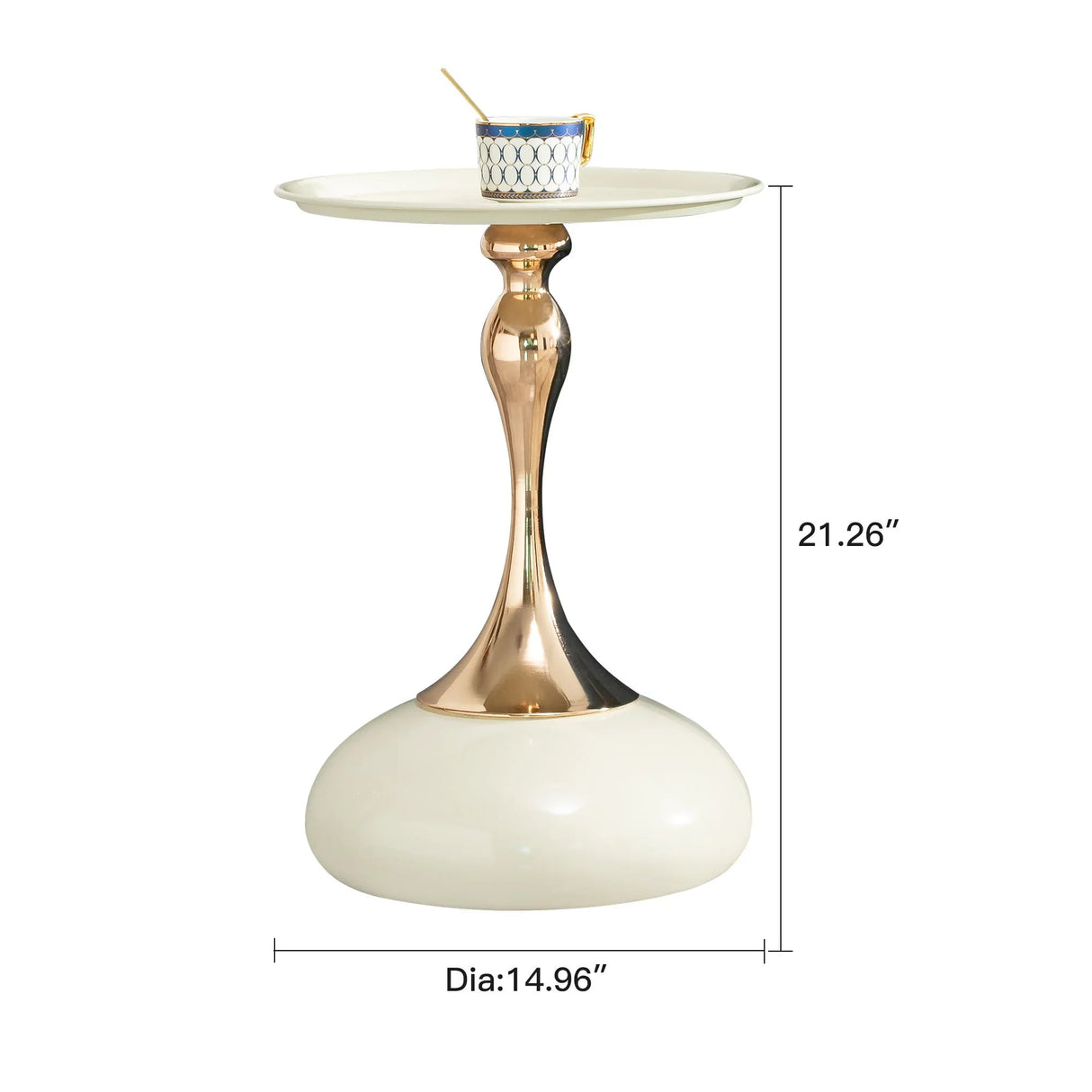 Modern Round Side Table For Small Spaces With Carbon Steel Construction - Furniture Home Direct