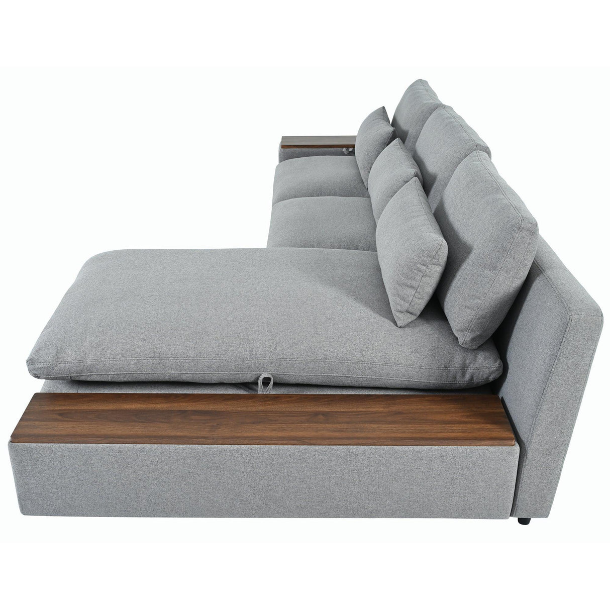 Sectional Sofa Modular With Removable Back Cushions Gray - Furniture Home Direct