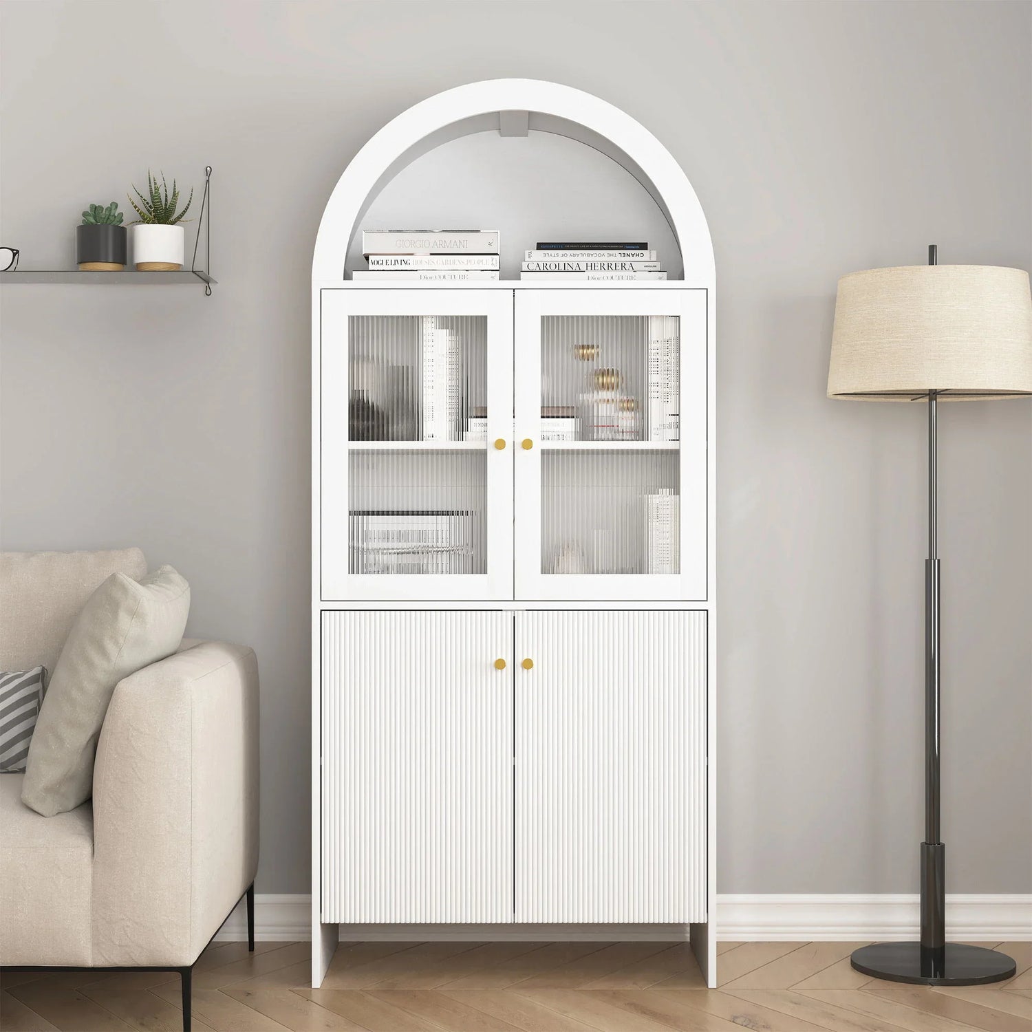 Modern Tech Inspired Dome Cabinet With LED Lighting - Furniture Home Direct
