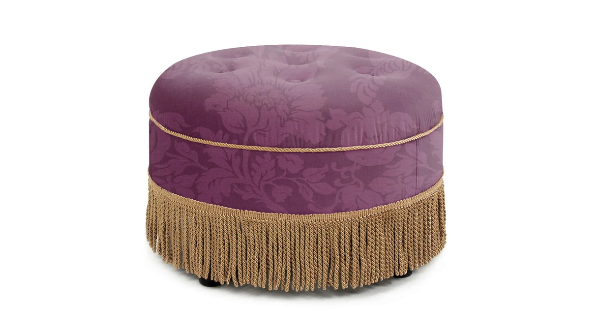 Yolanda - Luxurious Upholstery Round Upholstered Accent Ottoman - Furniture Home Direct