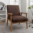 Wide Classic Mid-Century Modern Arm Chair - Brown - Furniture Home Direct