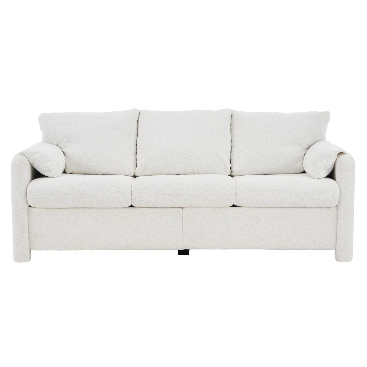 Modern 3 Seater Sofa Chenille Couch Plush Triple Seater Sofa With High Density Foam Cushions, Deep Seat Living Room Couch For Family Room, Apartment & Home Theater - Ivory White - Furniture Home Direct