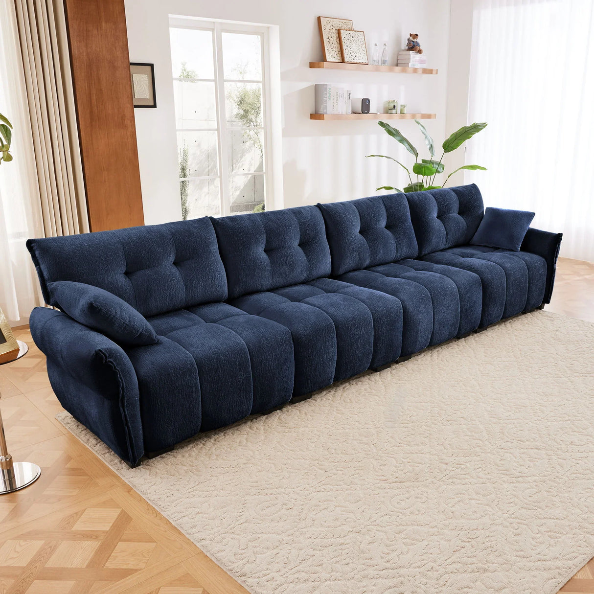Modern Sofa & Pillows, Textured Cover, High Rebound Cushions - Furniture Home Direct