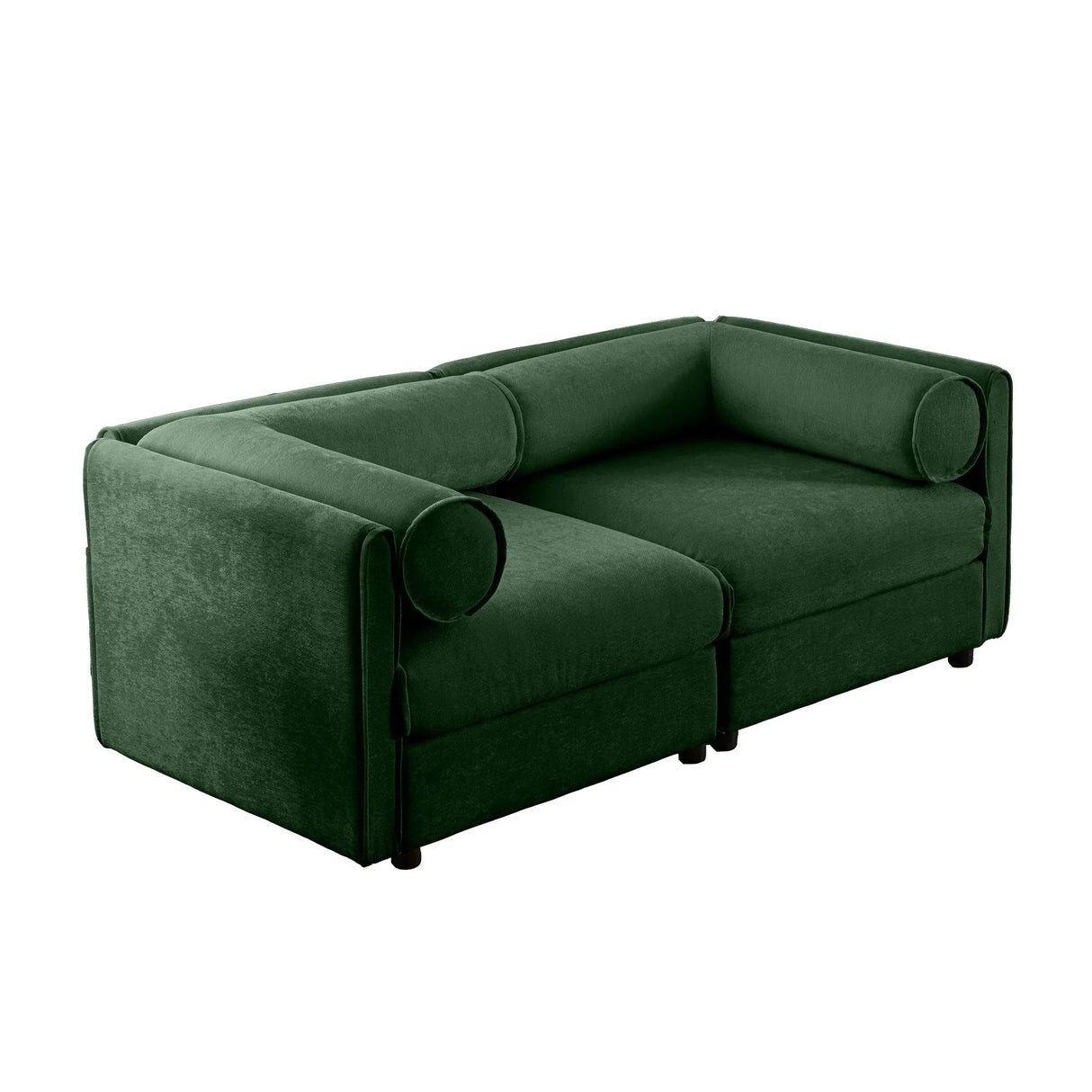 Stylish Chenille Sofa With Storage Seat And Cylindrical Backrest - Furniture Home Direct