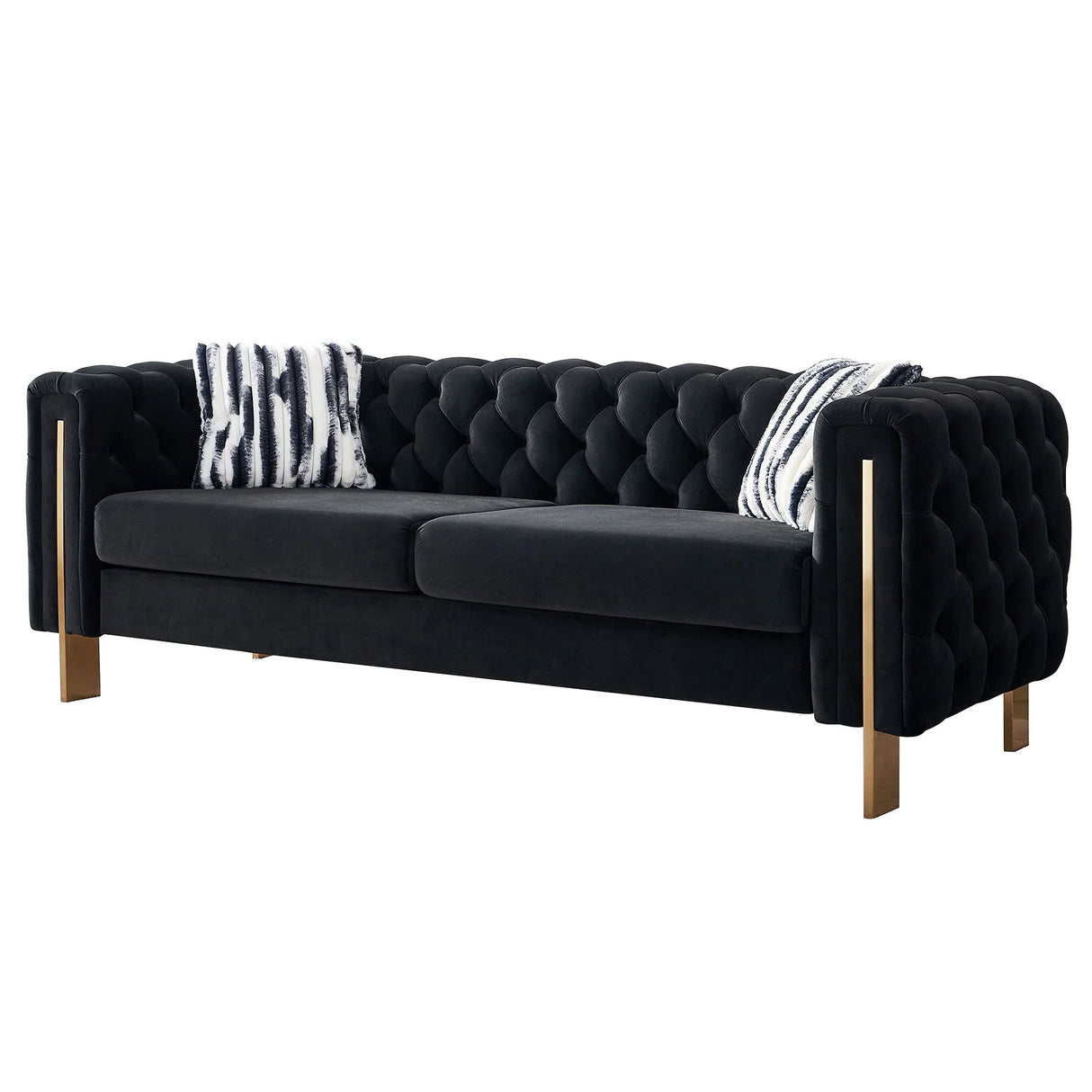 Chesterfield - Modern Tufted Velvet Living Room Sofa, 84.25''W Couch - Furniture Home Direct