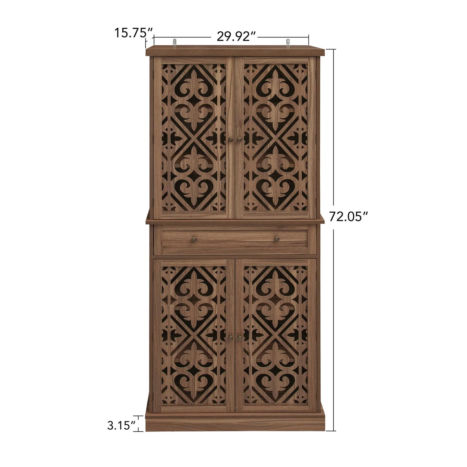 4 Door Cabinet With 1 Drawer, With 4 Adjustable Inner Shelves, Storage Cabinet - Furniture Home Direct