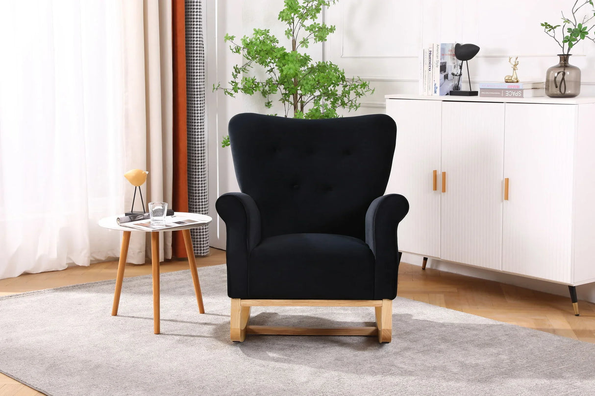 Modern Rocking Chair, Upholstered Accent Chair For Nursery, Small Contemporary Rocke - Furniture Home Direct