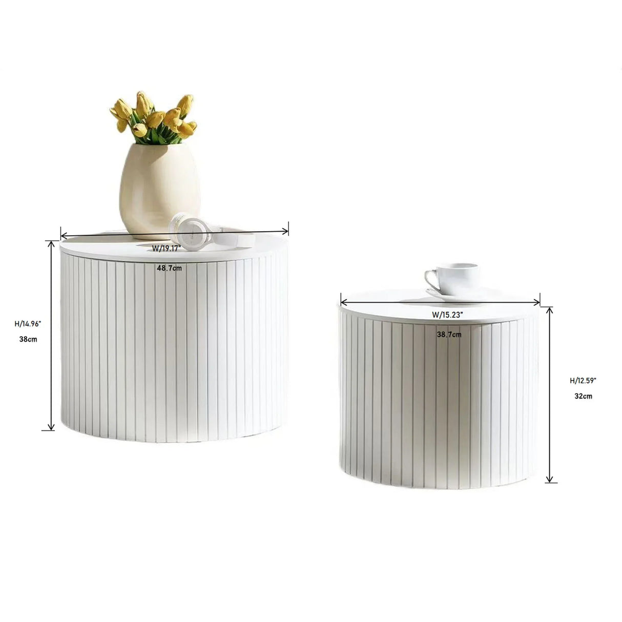 Handcrafted Nested Table Set, 2 Pieces - Furniture Home Direct