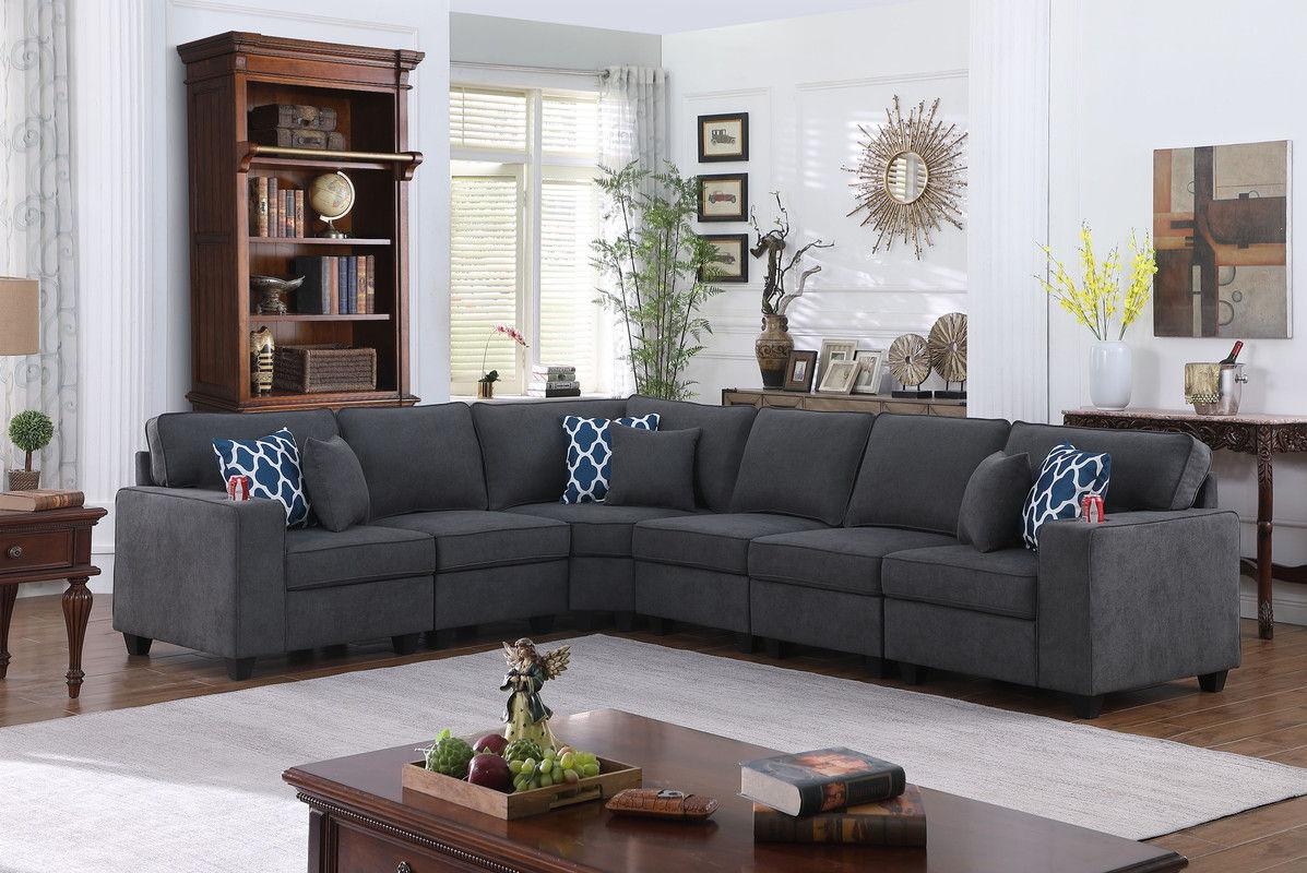 Cooper - Woven Sectional Sofa With Cupholder - Furniture Home Direct