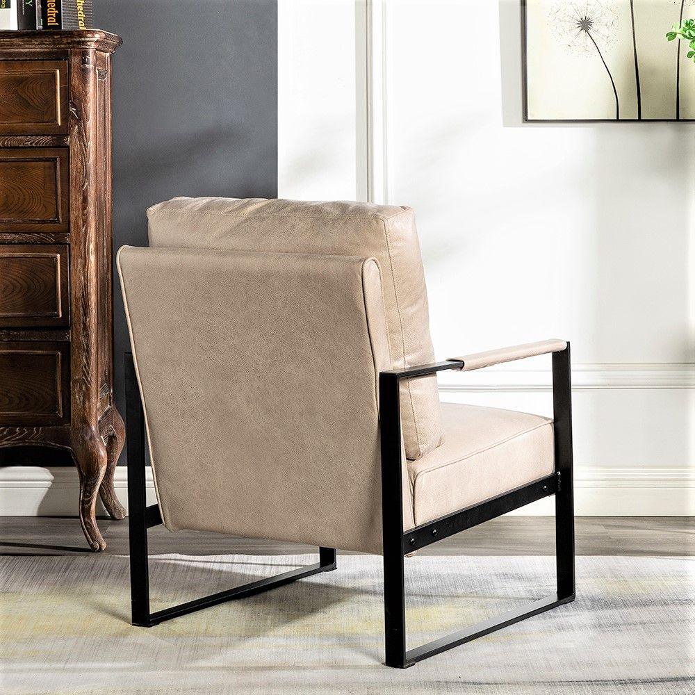 Classic Mid Century Modern Accent Chair With Durable Square Metal Frame, Armchair - Furniture Home Direct