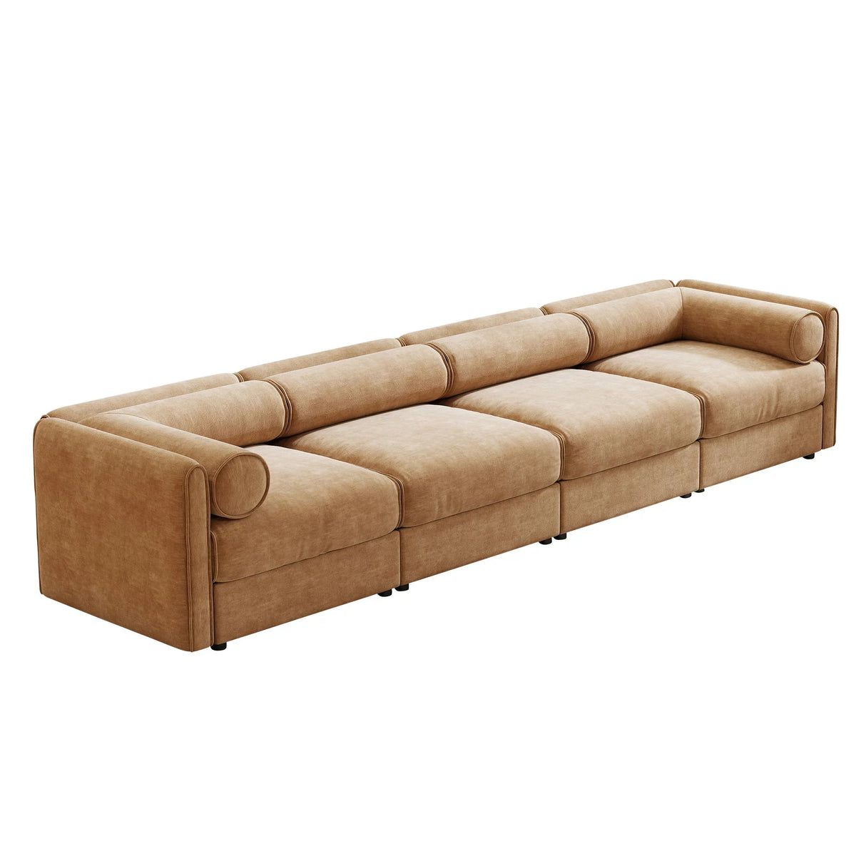 Stylish Chenille Sofa With Storage Seat And Cylindrical Backrest - Furniture Home Direct