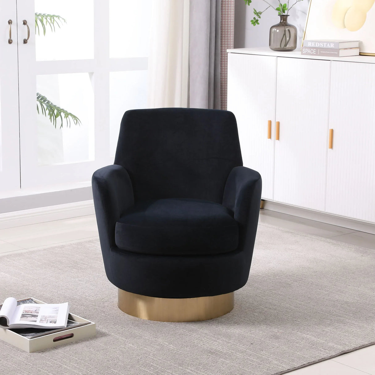Teddy Swivel Barrel Chair, Swivel Accent Chairs Armchair For Living Room - Furniture Home Direct