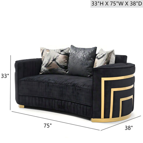 Soledad - Loveseat - Black - Furniture Home Direct