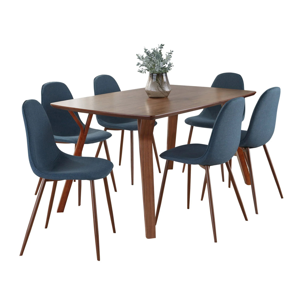 Folia Pebble - 7 Piece Mid Century Modern Dining Set - Furniture Home Direct