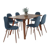 Folia Pebble - 7 Piece Mid Century Modern Dining Set - Furniture Home Direct