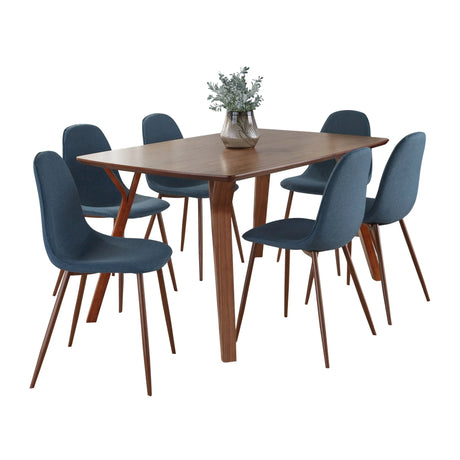 Folia Pebble - 7 Piece Mid Century Modern Dining Set - Furniture Home Direct